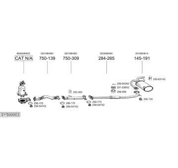 Výfukový systém BOSAL SYS00003