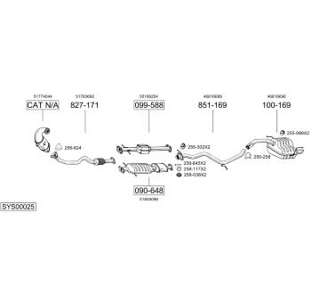 Výfukový systém BOSAL SYS00025