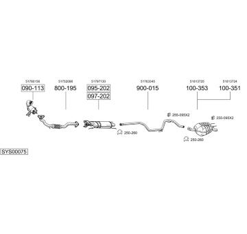 Výfukový systém BOSAL SYS00075