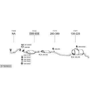 Výfukový systém BOSAL SYS00833