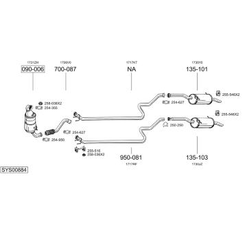 Výfukový systém BOSAL SYS00884