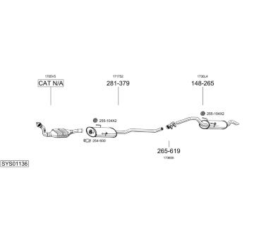 Výfukový systém BOSAL SYS01136