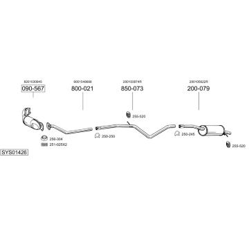 Výfukový systém BOSAL SYS01426