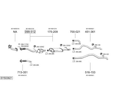 Výfukový systém BOSAL SYS03621