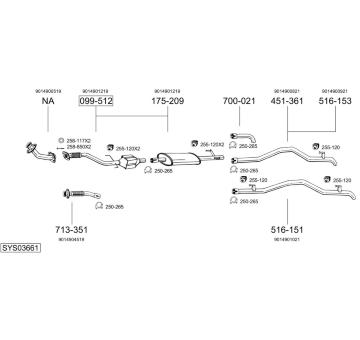 Výfukový systém BOSAL SYS03661