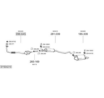 Výfukový systém BOSAL SYS04219