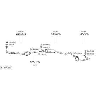 Výfukový systém BOSAL SYS04253