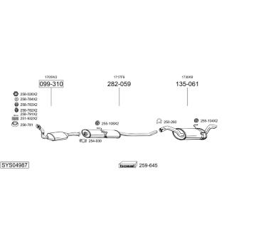 Výfukový systém BOSAL SYS04987