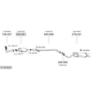 Výfukový systém BOSAL SYS05629