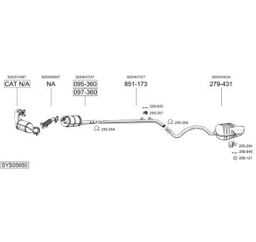 Výfukový systém BOSAL SYS05650