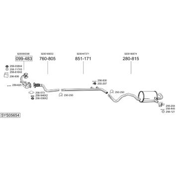 Výfukový systém BOSAL SYS05654
