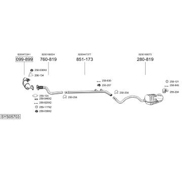 Výfukový systém BOSAL SYS05703