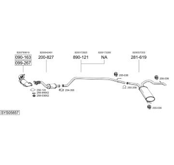 Výfukový systém BOSAL SYS05857