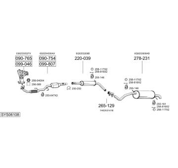 Výfukový systém BOSAL SYS06108