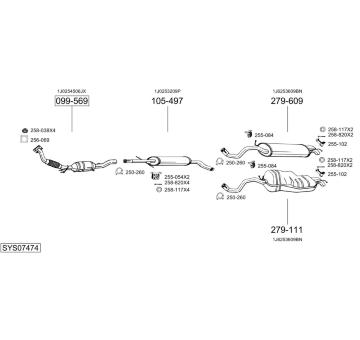 Výfukový systém BOSAL SYS07474