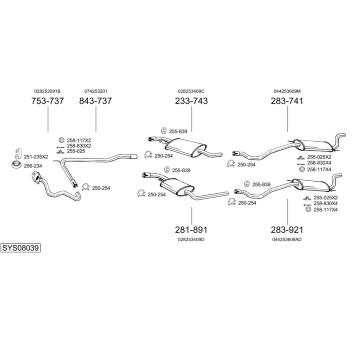 Výfukový systém BOSAL SYS08039