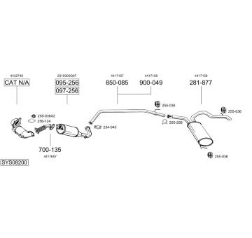 Výfukový systém BOSAL SYS08200