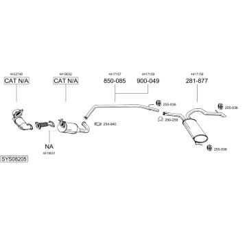 Výfukový systém BOSAL SYS08205