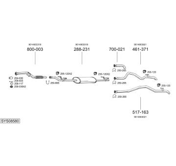 Výfukový systém BOSAL SYS08580