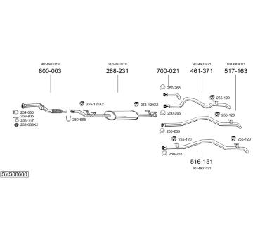 Výfukový systém BOSAL SYS08600