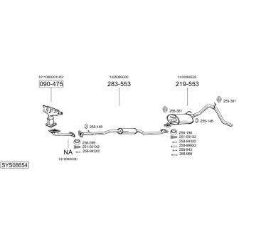 Výfukový systém BOSAL SYS08654