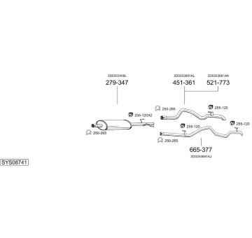 Výfukový systém BOSAL SYS08741