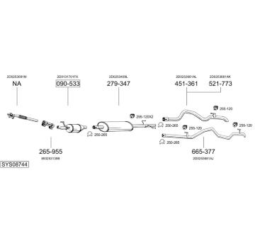 Výfukový systém BOSAL SYS08744
