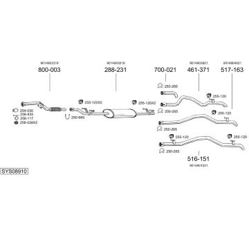 Výfukový systém BOSAL SYS08910