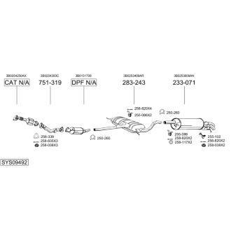 Výfukový systém BOSAL SYS09492