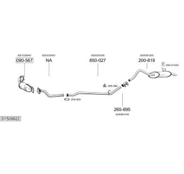 Výfukový systém BOSAL SYS09822