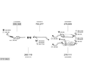 Výfukový systém BOSAL SYS10823