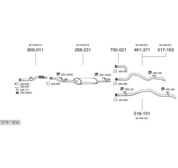 Výfukový systém BOSAL SYS11834