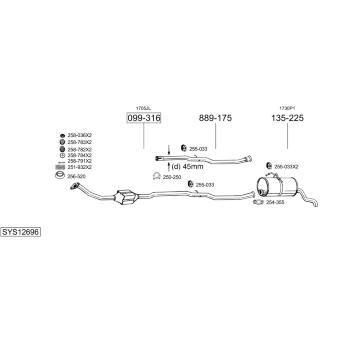 Výfukový systém BOSAL SYS12696