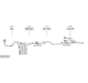 Výfukový systém BOSAL SYS12761