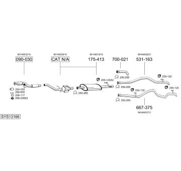 Výfukový systém BOSAL SYS13166