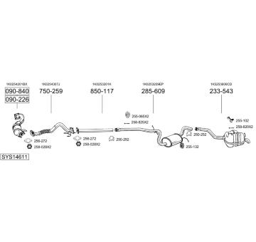 Výfukový systém BOSAL SYS14611