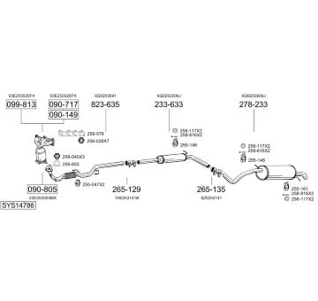 Výfukový systém BOSAL SYS14786