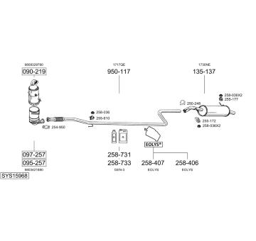 Výfukový systém BOSAL SYS15968