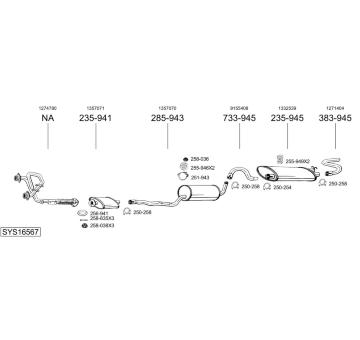 Výfukový systém BOSAL SYS16567
