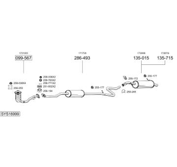 Výfukový systém BOSAL SYS16999
