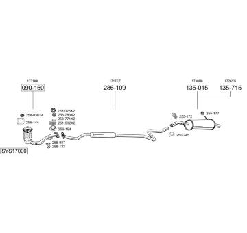 Výfukový systém BOSAL SYS17000