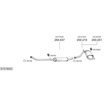 Výfukový systém BOSAL SYS18020