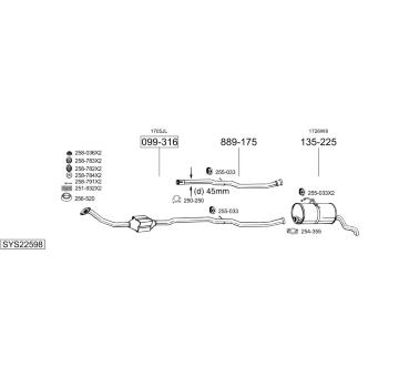 Výfukový systém BOSAL SYS22598