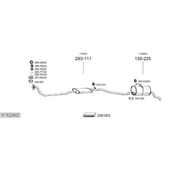Výfukový systém BOSAL SYS22602