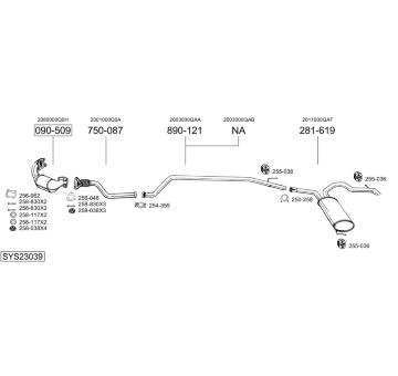 Výfukový systém BOSAL SYS23039