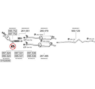Výfukový systém BOSAL SYS25059