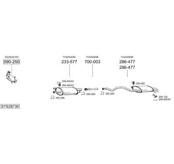 Výfukový systém BOSAL SYS28730