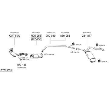 Výfukový systém BOSAL SYS29655