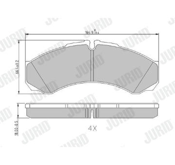 Sada brzdových destiček, kotoučová brzda JURID 2912114530