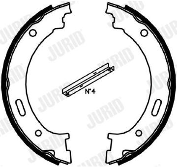 Sada brzdových čelistí, parkovací brzda JURID 362551J